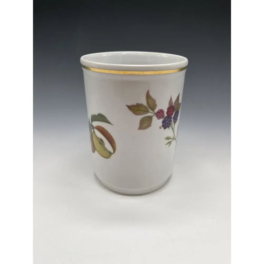 Royal Worcester‎ Evesham Gold Utensil Holder Vintage Vase A24